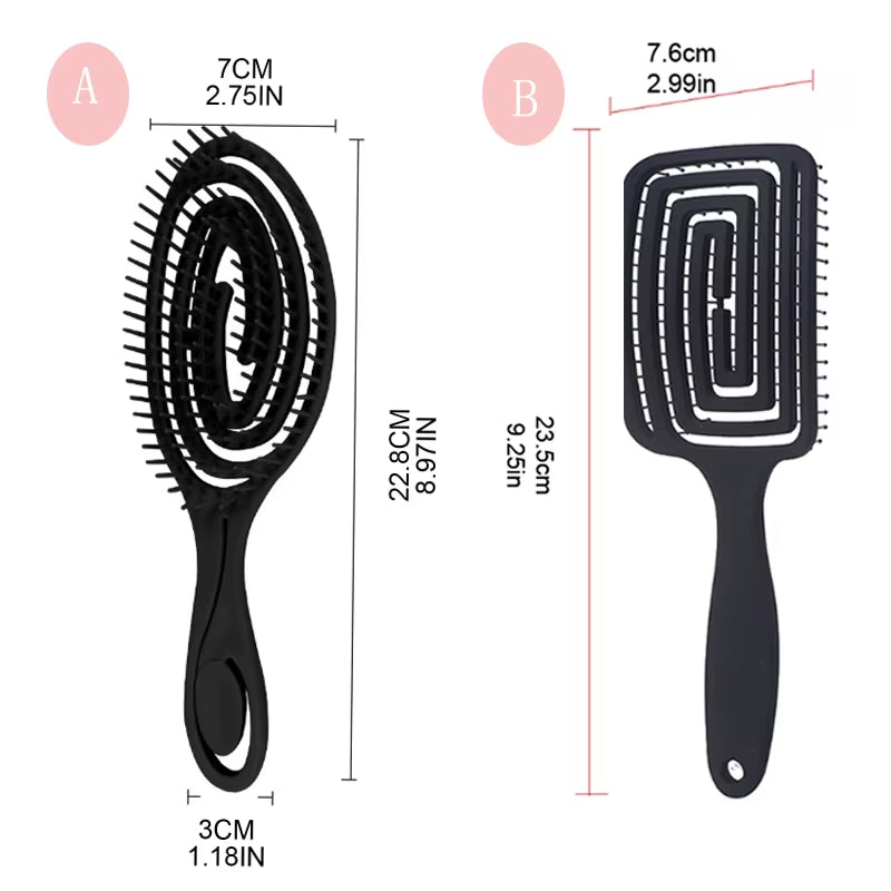 Vented Hair Brush Comb Anti-Static Relaxing Scalp Massage Wet Dry Styling Tool