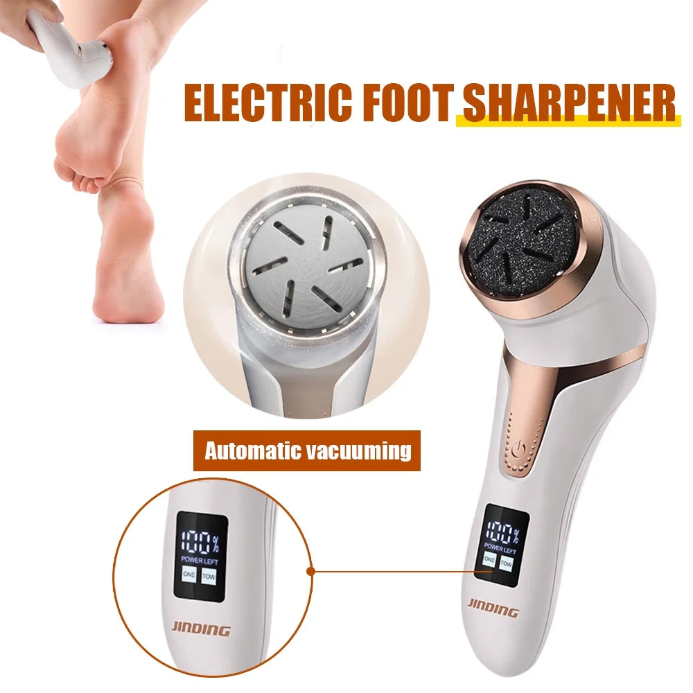 Electric Callus Remover for Feet, Foot Scrubber Powered by USB Cable or Battery, IPX7 Waterproof Foot Callus Remover with 3 Roller, Foot Grinder Suitable for Dry and Cracked Skin